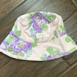 Baby Lulu Los Angeles Purple Camellia Floral Print Roll Brim Hat 2T 3T 4T